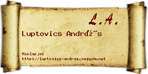 Luptovics András névjegykártya